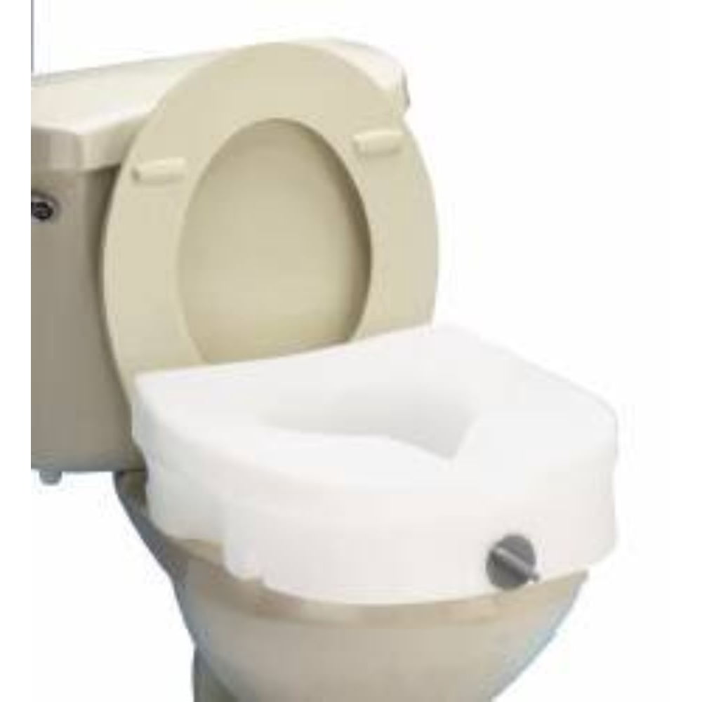 Raised Toilet Seat EZ Lock 5 Inch White 300 lbs.