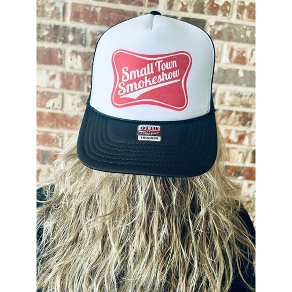 Small Town Smokeshow Black & White Trucker Hat