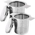thumbnail image 1 of SURJDE 2 Pcs Tea Infuser, Stainless Steel Tea Strainer Fine Mesh Tea Infuser Tea Steeper with Handle Tea Basket Infuser Tea Infuser for Loose Tea Steeper Fits Teapots Mugs, 1 of 7