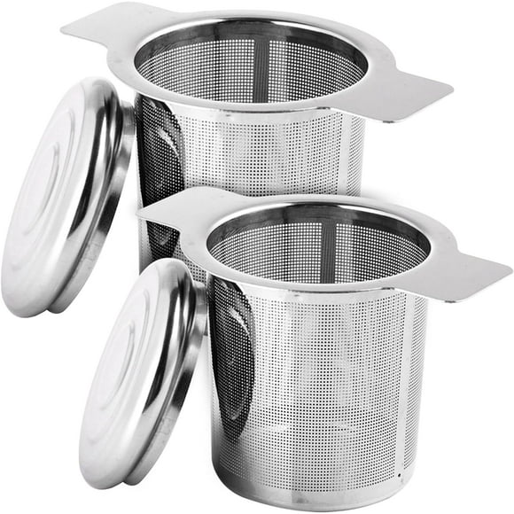 SURJDE 2 Pcs Tea Infuser, Stainless Steel Tea Strainer Fine Mesh Tea Infuser Tea Steeper with Handle Tea Basket Infuser Tea Infuser for Loose Tea Steeper Fits Teapots Mugs