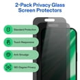thumbnail image 3 of onn iPhone 18 Pro Max 2-Pack Privacy Glass Screen Protector with Camera Glass and Easy Installation Frame, 3 of 6