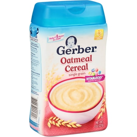 Gerber Oatmeal Baby Cereal, 8 Ounce - Walmart.com