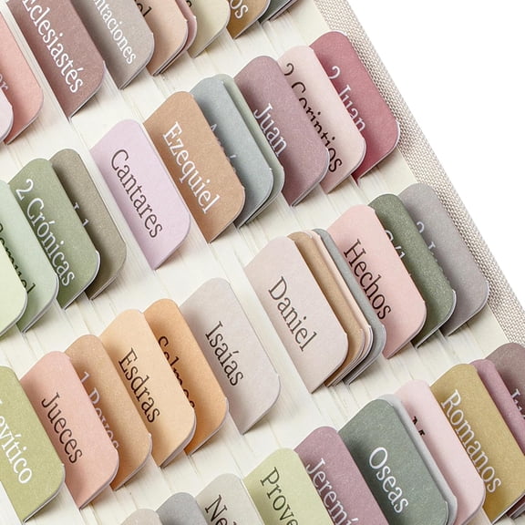 CCOCC Spanish Bible Tabs, 75 pcs, Boho Theme, Laminated Bible Tabs for Women and Men