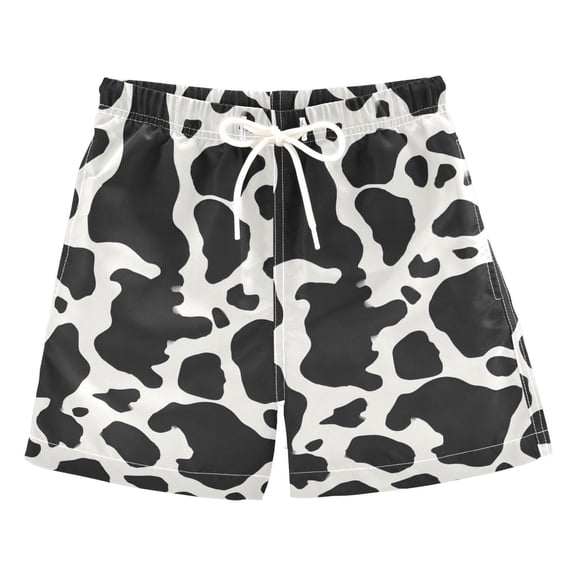 Cow Pattern Swim Trunks Quick Dry Beach Pool Board Shorts Lightweight Stylish Print Sizes 2T to XL