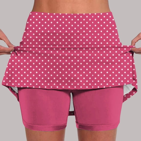 Hulanddfd Women's Shorts Polka Dot Print High Waist Tight Yoga Pants Light Blue Size M