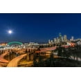 thumbnail image 2 of Tilley, Rob 32x23 White Modern Wood Framed Museum Art Print Titled - Washington State-Seattle Full Moon Over Downtown, 2 of 4