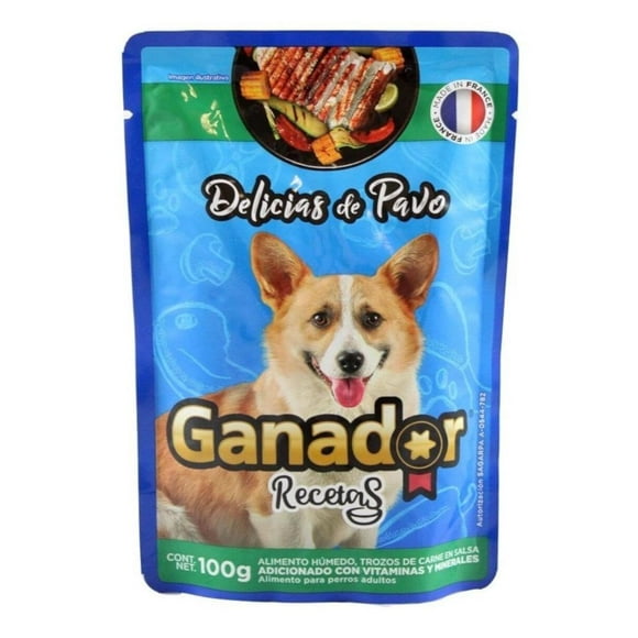 Pack de 22 Alimento Húmedo Ganador Delicias Pavo 100 gr Ganador Pavo