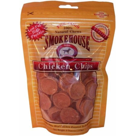 SmokeHouse Chicken Chips Dog Treats, 4 Oz