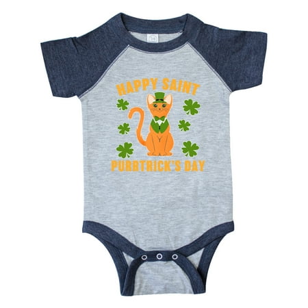 

Inktastic St. Patrick s Day Happy Saint Purrtrick s Day Gift Baby Boy or Baby Girl Bodysuit
