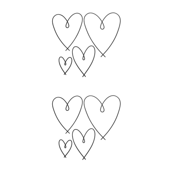 8 pcs Wall Heart Pendant Decorative Heart Decoration Heart Wire Wall Sculpture Indoor Metal Heart Wire Pendant Iron Hanging Heart Sculpture