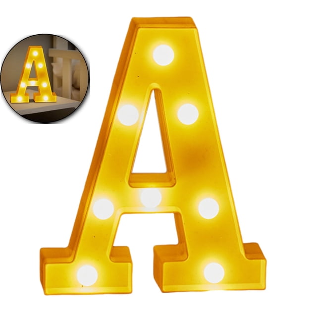 Dvruxg Light Up Letters, Led Letter Lights 26 Alphabet, Decorative Lighted Letter, Battery Powered Led Marquee Letters for Party, Bar, Night Light, Home Decor