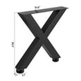 thumbnail image 2 of VEVOR Set of 2 Steel Table Legs, 28”Height 24”Wide Dining Table Legs,Heavy Duty 3.1" Square Box Section X Frame Table Legs,28x24x3.1 Inch Black Color Industrial Country Style Metal Dining Legs, 2 of 9