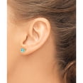 thumbnail image 3 of 14K Yellow Gold 6mm Heart Blue Topaz Earrings (6 X 6) Made In United States xe98bt, 3 of 5