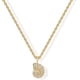 thumbnail image 1 of 14K Gold Plated Dainty Statement Pendant Necklaces for Women - Hammered Circle Beachy Summer Conch Seashell Pendants - Knit Tightened Rope Chain Necklace, 1 of 3