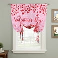 thumbnail image 2 of Valentine's Day Balloon Curtains for Bedroom/Front Door/Bathroom, Gnomes Roses Loves Romantic Watercolor Tie Up Curtains 63 Inch Length Light Filtering Kitchen Curtains Shades for Windows 46"x63", 2 of 8