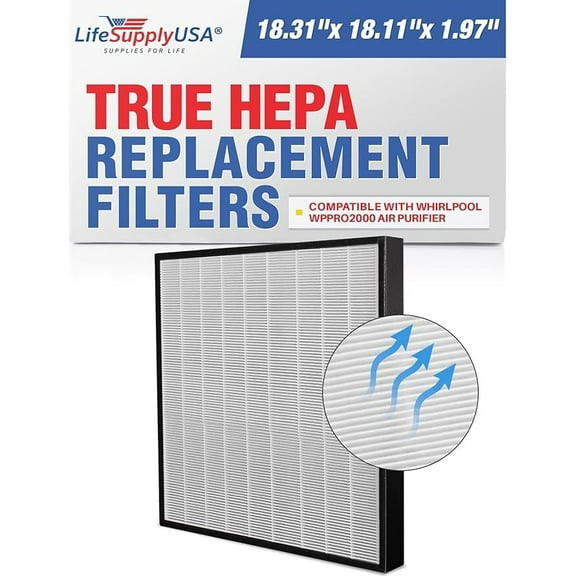 1183050K HEPA Replacement Filter Compatible with Whirlpool Whispure Whispure Pro 2000 WPPRO2000 Series Air Purifiers by LifeSupplyUSA