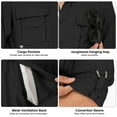 thumbnail image 4 of FEN AI Black Long Sleeve Shirts for Men Button Travel Work Shirt Quick Drying Fishing Hiking Lightweight Tops, 4 of 7