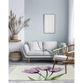thumbnail image 4 of Purple Tulip Area Rug 3x5ft Woven Runner Rug,Modern Blossom Pastel White Floral Petal Washable Living Room Hallway Bedroom Kitchen Carpet with Tassels,Indoor Outdoor Throw Door Mat for Entryway, 4 of 5
