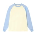 thumbnail image 1 of LUOGENLI Male T-shirts for Mens Male off Shoulder Contrasting Color Raglan Sleeve T Shirt Base Shirt T-shirts for Men Graphic Tee Funny Summer Clothes Light Blue S, 1 of 5