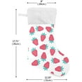 thumbnail image 7 of SKYSONIC Strawberry Christmas Stocking Personalized Large Candy Stocking Hanging Gift Xmas Stockings Decoration for Family Holiday Party Ornaments Decor Fireplace, 7 of 7