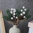 thumbnail image 3 of FQQWEE 20PCS Artificial Christmas Picks with Berries Pinecone Faux Assorted Red Berry Picks Stems Branches for Xmas Floral Arrangement Wreath Winter Holiday Crafts Decor (20PCS White), 3 of 13
