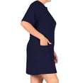 thumbnail image 2 of Women's Plus Size Casual Relaxed Fit Short Sleeves Front Pockets Solid T-Shirt Dress, 2 of 4