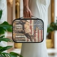 thumbnail image 4 of FKELYI American Flag Grunge Elk Print Bible Cover for Women Men PU Leather Book Cover with Handle Zippered Bible Case Church Bible Bag for Prayer Christian Outdoor Study, 4 of 6