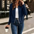 thumbnail image 2 of Vmvidoty Women Lightweight Jacket Long Sleeve Zipper Outerwear Coat Basic Loose Fit Top Travel Navy L, 2 of 10