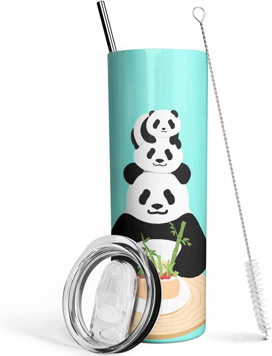 Spring Panda bear tumbler wrap. 3 designs. Skinny 20 oz wrap