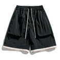 thumbnail image 1 of pstuiky Pantalones cortos para hombre, Pantalones cortos casuales cómodos de moda para hombre, de color liso, con cintura elástica regular, para playa Pantalones cortos de baloncesto, 1 of 9