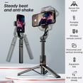 thumbnail image 2 of 27.5-Inch Multi-function Selfie Stick Gimbal Stabilizer Desktop Tripod with Telescoping Rod with Anti-shaking Support Wireless Control Phone Clip & Remote Control Compatible with Android 4.4/ iOS 5.1, 2 of 9