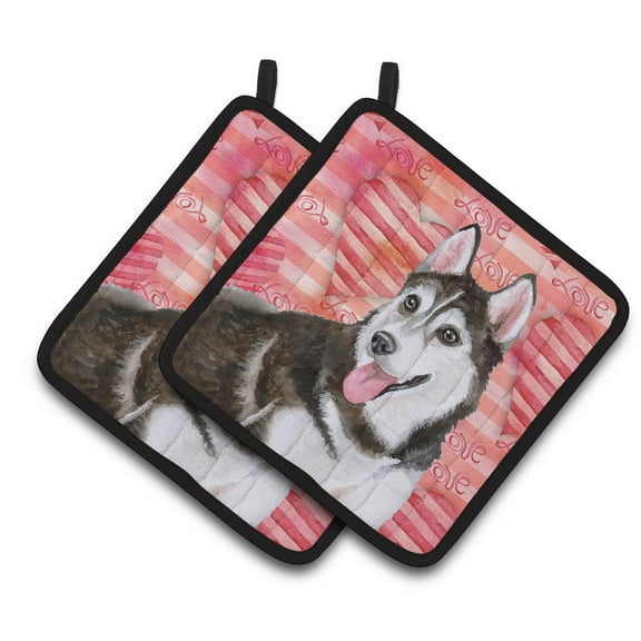 Caroline's Treasures Siberian Husky #2 Love Pair of Pot Holders