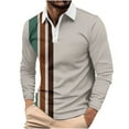 thumbnail image 2 of Big & Tall Golf Shirts for Men Plus Size S-5X Long Sleeve Button Collared T-Shirts Mens Casual Pullover Color-Block Business Work Shirt Tops, 2 of 5
