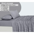 thumbnail image 6 of RUVANTI Flannel Sheets Queen Size - 100% Cotton Double Brushed Bed Sheets, Deep Pockets 16 Inches Queen Sheet Set, All Seasons Breathable & Extra Soft - Warm & Cozy, 4 Piece, Open Grid Check, 6 of 8