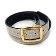 thumbnail image 1 of Michael Kors Women's MK Logo Reversible Leather Belt, Vanilla/Black, X-Large, 1 of 5