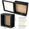 thumbnail image 5 of 11x11 Inch Deep Shadow Box Frame 4.5" Depth,Black Solid Wood Display Case with Acrylic Door, Vintage Metal Corners, Memory Box for Medals Photos Coins Awards Wedding Keepsakes Military Memorial Gifts, 5 of 12