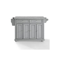 Crosley Furniture Alexandria Wood Granite Top Kitchen Island in Gray