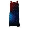thumbnail image 4 of OAVQHLG3B Summer Dress for Women 4th of July Outfits for Women Casual Round Neck Leisure And Entertainment Sling Digital Print Mini Dress, 4 of 5