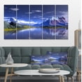 thumbnail image 1 of Impression sur Toile Paysage Montagnes et Lac Rendus en 3D, 1 of 4