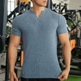 thumbnail image 2 of Tee Shirts Mens Qiggri Men's Casual Summer Short Sleeved Solid Color V-neck Loose Elastic Fitness Blouses Shirts Mens Short Sleeve Shirts, 2 of 6