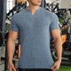 thumbnail image 1 of pstuiky camisetas de hombre, Camisa informal de manga corta con botones y cuello vuelto de color liso para hombre camisetas de hombre xl, 1 of 6