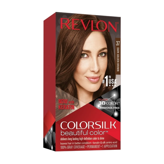 REVLON ColorSilk Hair Color #37 Dark Golden Brown 2 Pack