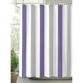 thumbnail image 2 of Striped Shower Curtain, Purple Gray Bathroom Decor Curtains Set with Hooks, Waterproof Fabric Home Accessories， 72X 96 Inch Extra Long, 2 of 6