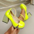 thumbnail image 6 of SACFOF Women’s High Chunky Platform Closed Toe Block Heels Square Toe Ankle Strap Dress Wedding Party Pumps Shoes, 6 of 6