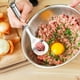 thumbnail image 5 of Cuchara para hacer albóndigas de acero inoxidable 304 | Prensa para albóndigas de arroz con agarre cómodo y gancho para colgar. Utensilio de cocina duradero para preparar albóndigas y albóndigas de, 5 of 9
