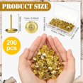 thumbnail image 4 of BlinkLLX 200 Pcs Upholstery Tacks for Decorative Furniture Upholstery Nails 7/16 Inch Vintage Head Diameter Brass Daisy Thumb Tack Push Pin Furniture DIY (Gold), 4 of 14