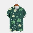 thumbnail image 2 of JURANMO Mens St Patricks Day Shirt Fashion Shamrock Printed Retro Bowling Shirts Short Sleeve Casual Button Down Holiday Shirts Green XXXXL Lightning Sales of Today, 2 of 6