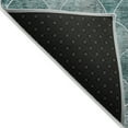 thumbnail image 4 of 9' X 12' Teal Blue Aqua And Gray Abstract Washable Indoor Outdoor Area Rug, 4 of 5