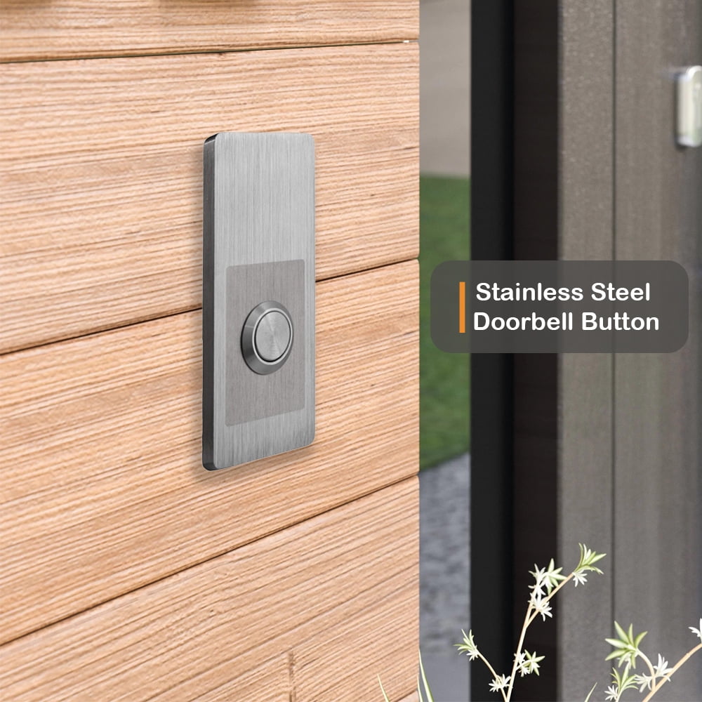 Modern Stainless Hardware R6 Stainless Steel Doorbell Button, 1.37” x 3.14” x 5/32”, 4mm Thick