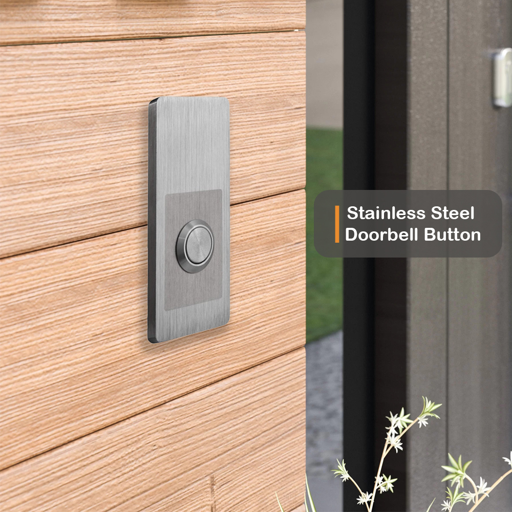 Modern Stainless Hardware R6 Stainless Steel Doorbell Button, 1.37” x 3.14” x 5/32”, 4mm Thick - image 4 of 6